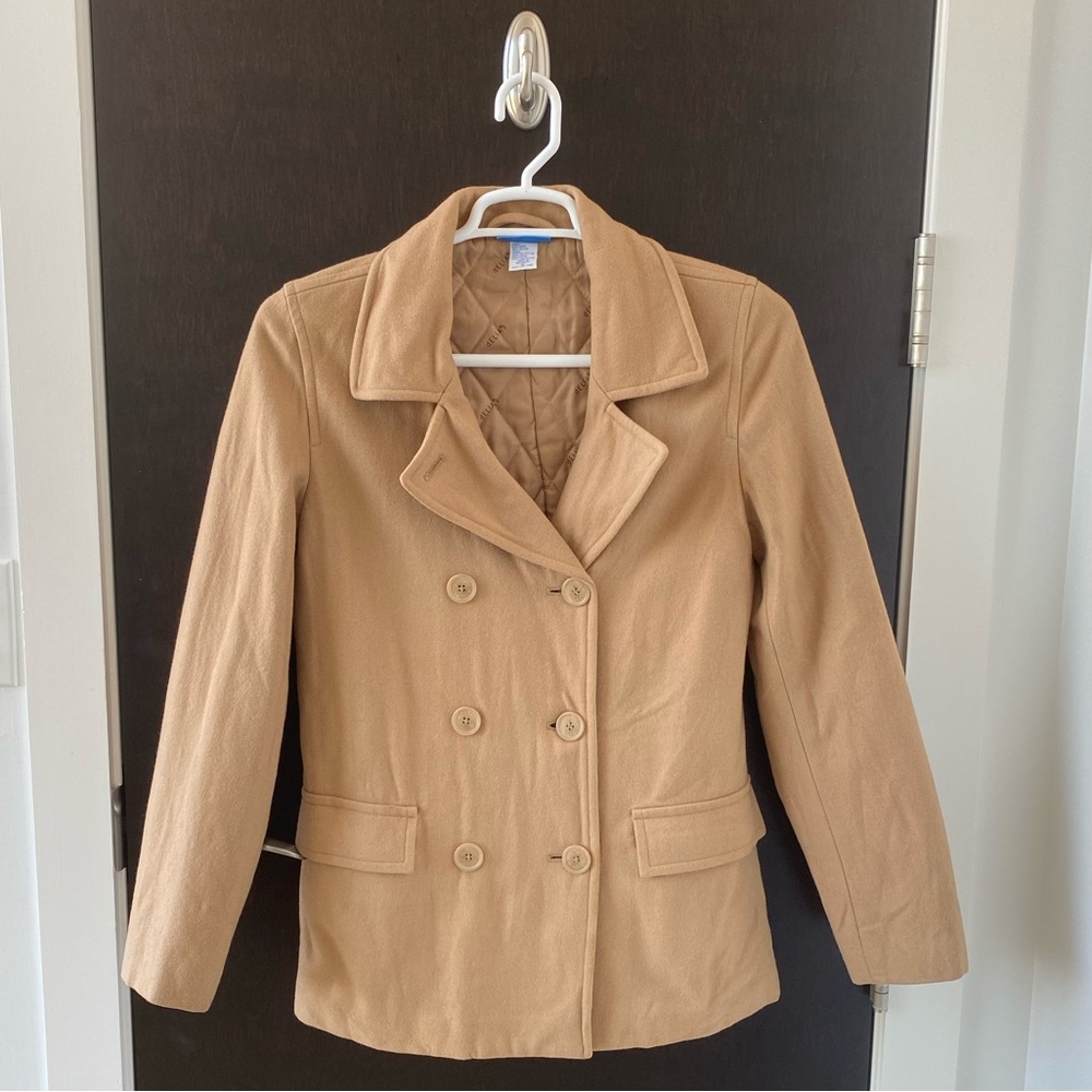 Double Breasted Wool Blend Coat